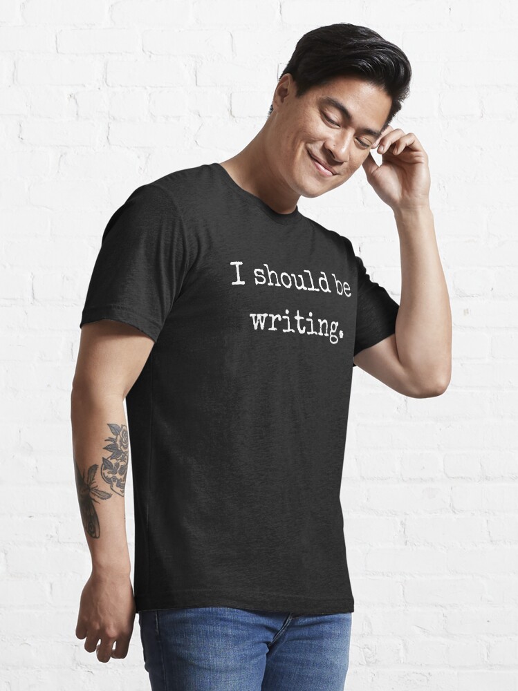 Grey shirt white writing cheap