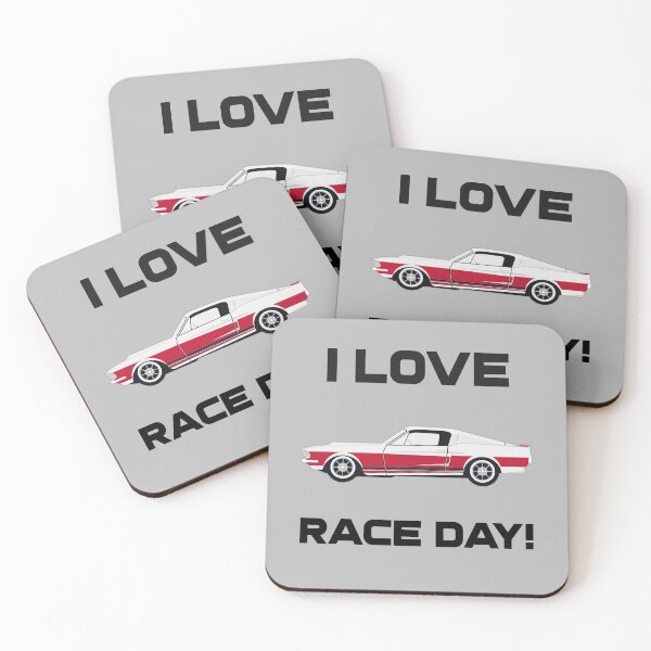 Item preview, I Love Race Day Red Muscle Car designed and sold by Mustard Prophet.