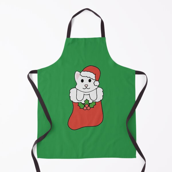 Item preview, Christmas White Cat Stocking designed and sold by BiscuitSnack.