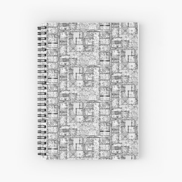 Lineart Map - Horror Hospital Spiral Notebook
