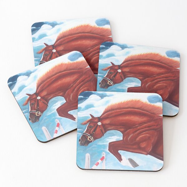 Item preview, Free jumping horse painting designed and sold by horseaddicted.