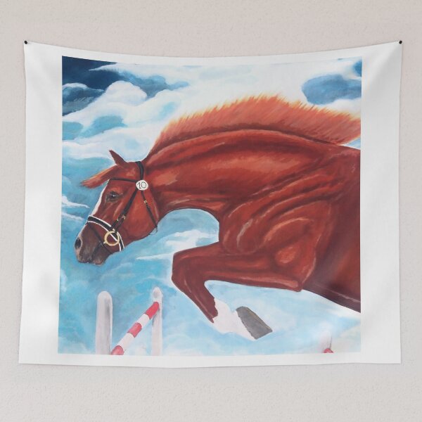 Item preview, Free jumping horse painting designed and sold by horseaddicted.
