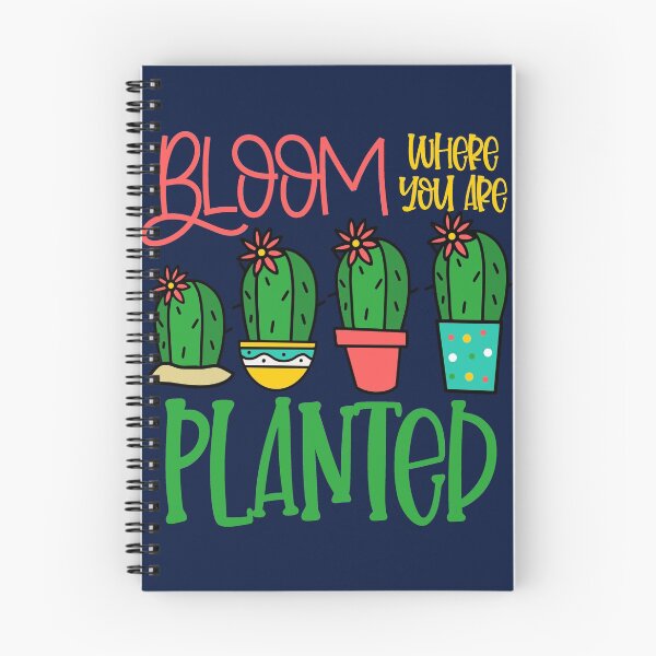 Item preview, Bloom where you are planted cute cactus succulents inspirational quote designed and sold by GoodyLeo.