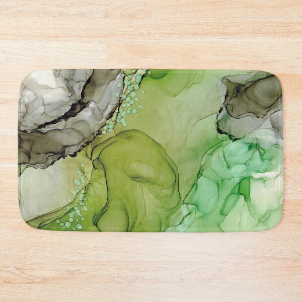Item preview, Green and Gray Abstract #2: Original Alcohol Ink Painting by Herzart designed and sold by herzart.