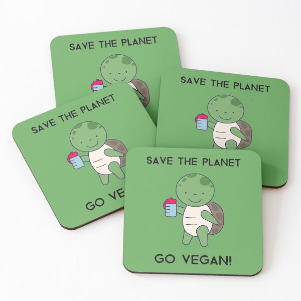 Item preview, Veganuary Save The Planet Go Vegan Tortoise Turtle Green designed and sold by Sunny Collections.