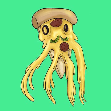 Melted Pizza Cheese Jellyfish Merch | Greeting Card