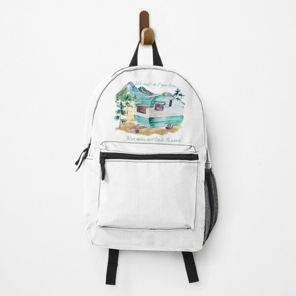 Item preview, Run away to the woods - A watercolor vintage camper setting with fun quote for the lover of the glamping lifestyle. designed and sold by ReefCoast.
