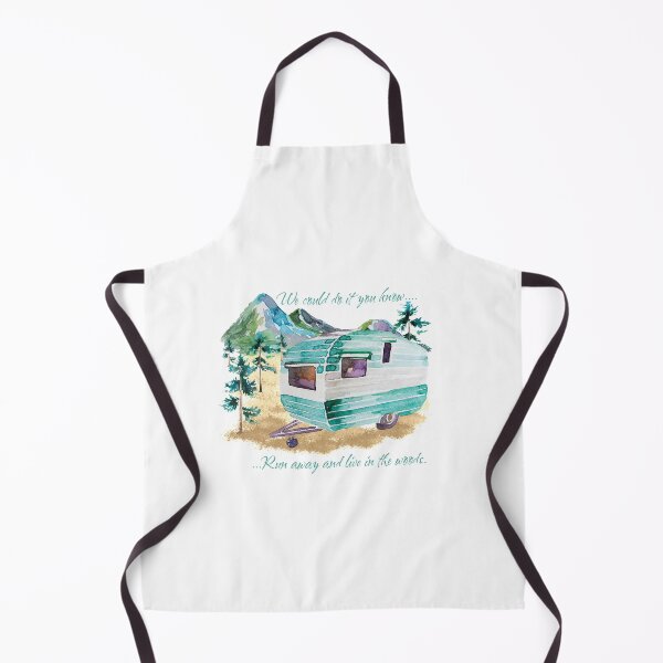 Item preview, Run away to the woods - A watercolor vintage camper setting with fun quote for the lover of the glamping lifestyle. designed and sold by ReefCoast.