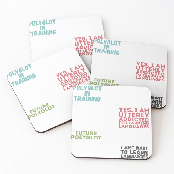 Item preview, Pastel ADDICTED TO LANGUAGE LEARNING Funny Cute Polyglot Pack designed and sold by a-little-ink.