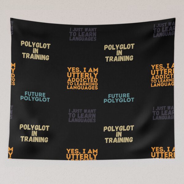 Item preview, Retro ADDICTED TO LANGUAGE LEARNING Funny Cute Polyglot Pack designed and sold by a-little-ink.