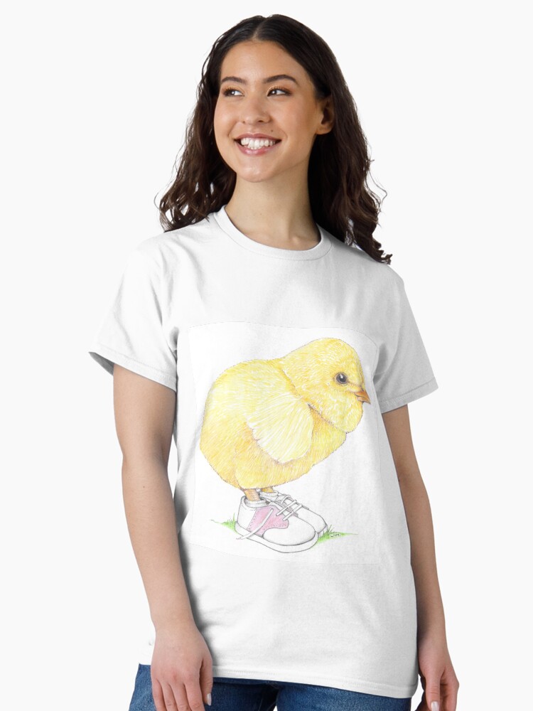 Thumbnail 2 of 7, Classic T-Shirt, Chick in baby saddle shoes designed and sold by JimsBirds.