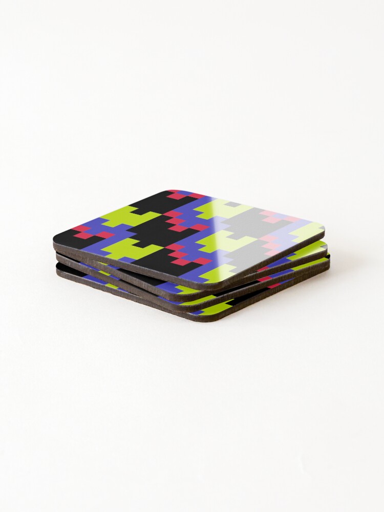 Thumbnail 4 of 5, Coasters (Set of 4), Colorful Pixel Pattern designed and sold by Callmejohn.