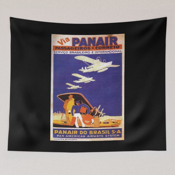 Item preview, retro classic Panair do Brasil poster designed and sold by CorasPosters.