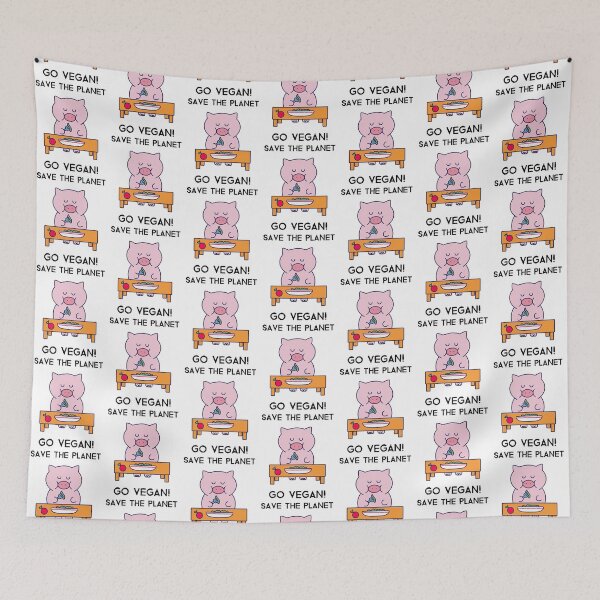 Item preview, Veganuary Save The Planet Go Vegan Pig designed and sold by Sunny Collections.
