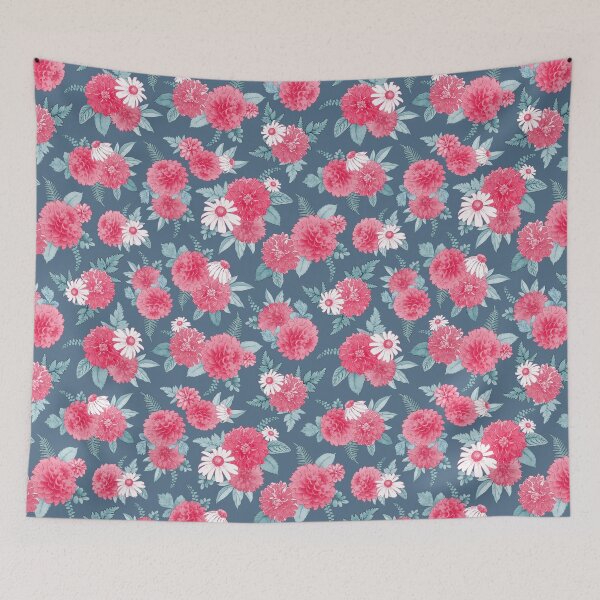 Item preview, Patrón floral rosa acuarela dalias y margaritas designed and sold by KearonAlexandra.