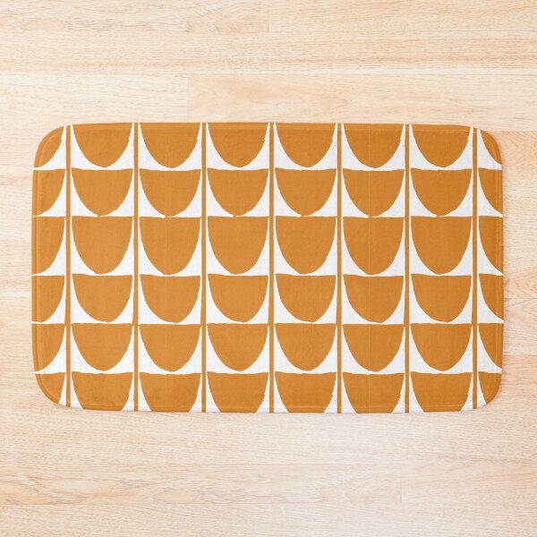Item preview, Mid Century Mod Atomic orange and white abstract pattern designed and sold by beach4good.