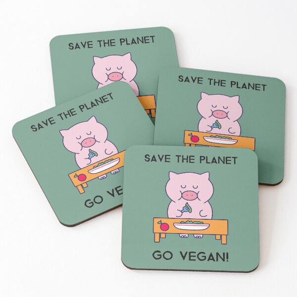 Item preview, Veganuary Save The Planet Go Vegan Pig Green designed and sold by Sunny Collections.