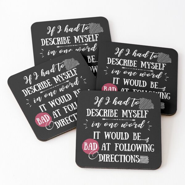 Item preview, Funny gift with saying, If I had to  describe myself  in one word it would be  bad at following directions humour Word Definition,  designed and sold by AmazingEcraft.
