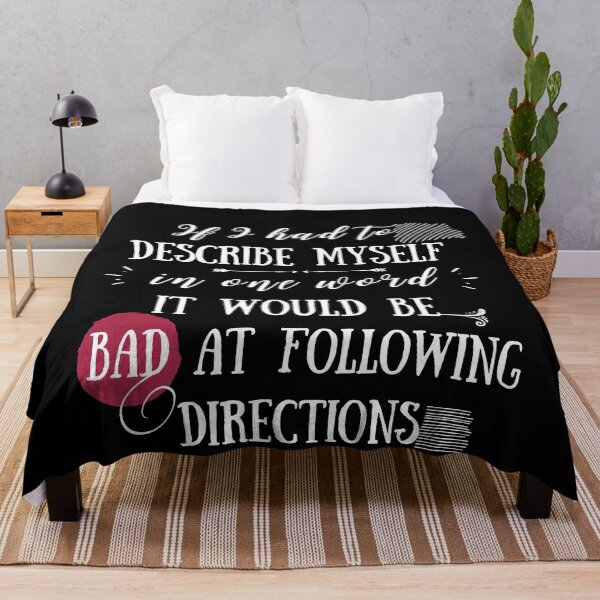 Item preview, Funny gift with saying, If I had to  describe myself  in one word it would be  bad at following directions humour Word Definition,  designed and sold by AmazingEcraft.