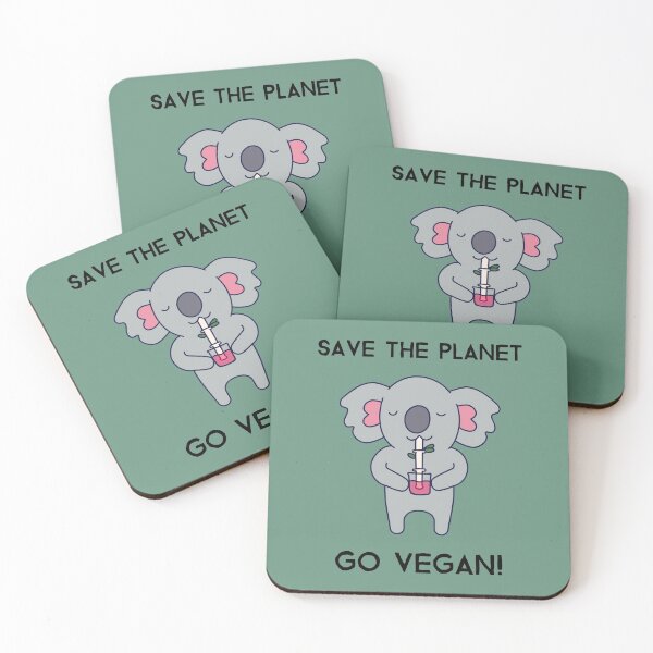 Item preview, Veganuary Save The Planet Go Vegan Koala Green designed and sold by Sunny Collections.