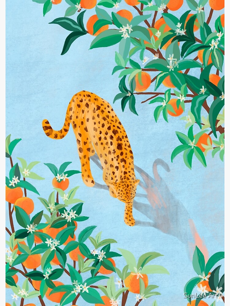 Leopard and Orange Trees by sunleeart