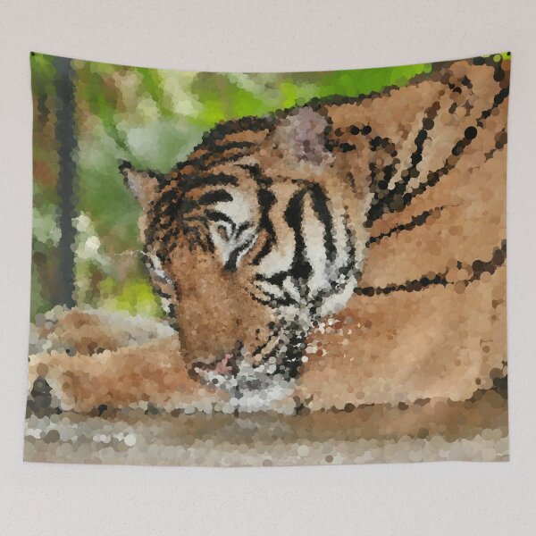 Item preview, Tiger Grooming Himself designed and sold by MathenaArt.
