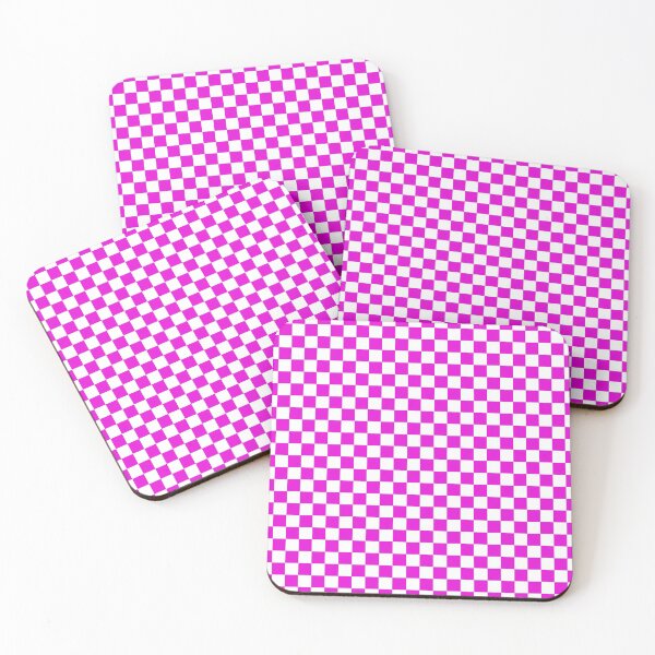 Item preview, Neon Pink and White Check Coloured Pattern - Chequered, Checkered, Checks designed and sold by MissCheck.