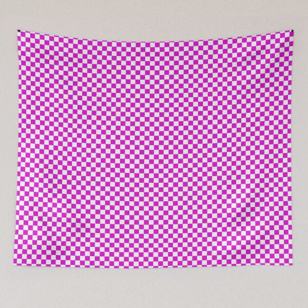 Item preview, Neon Pink and White Check Coloured Pattern - Chequered, Checkered, Checks designed and sold by MissCheck.