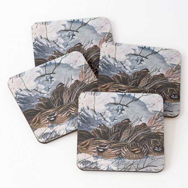 Item preview, A Bevy of Bobwhites in the Snow designed and sold by fenneltea.