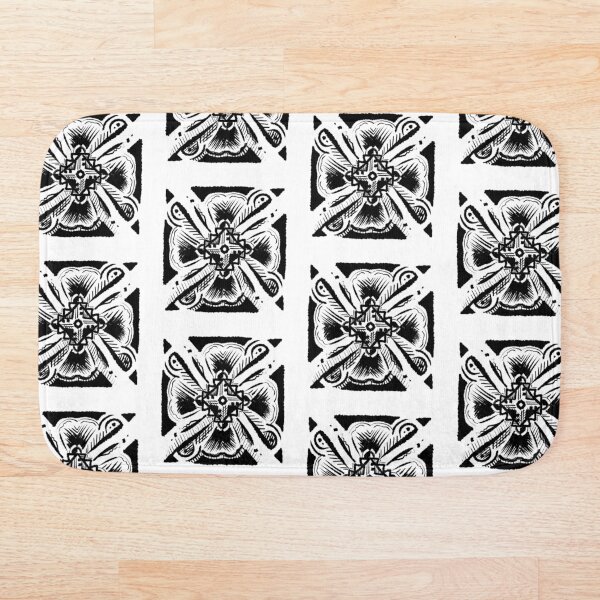 Item preview, Mandala de flores tribales en blanco y negro con textura designed and sold by Callmejohn.