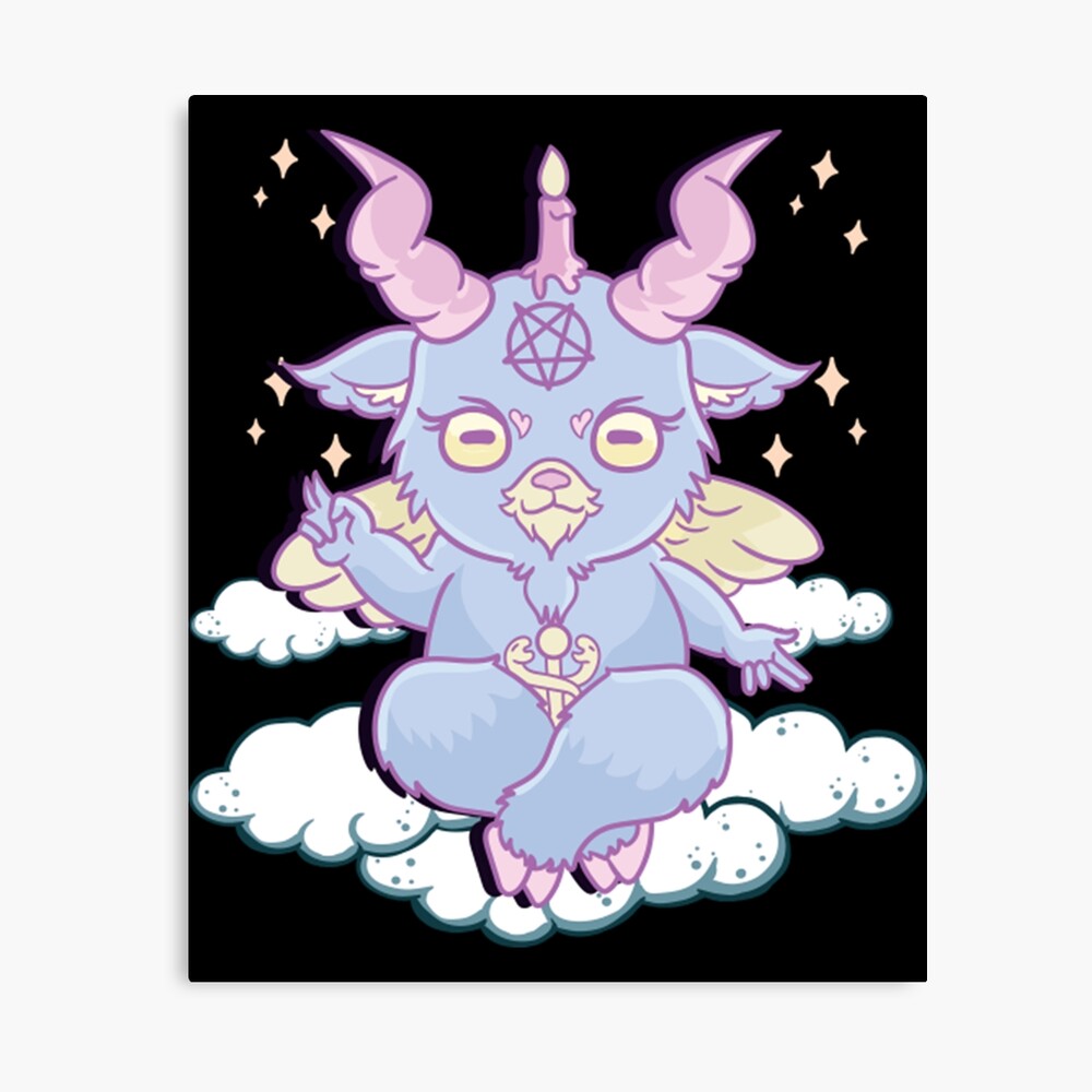 Pastel Goth Cute Creepy Baphomet Goat Kawaii Menhe' Beanie