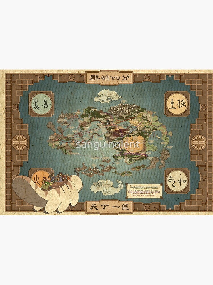 Avatar the Last Airbender Map by sanguinolent