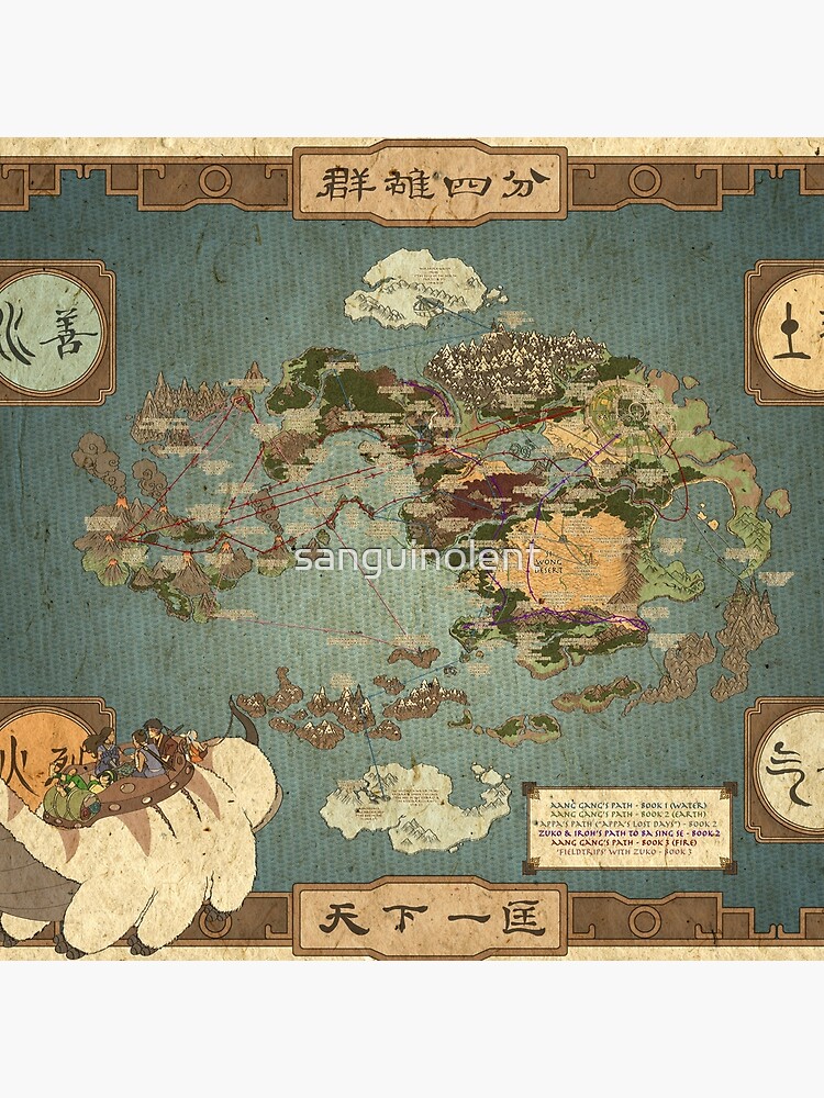 map of avatar last airbender world