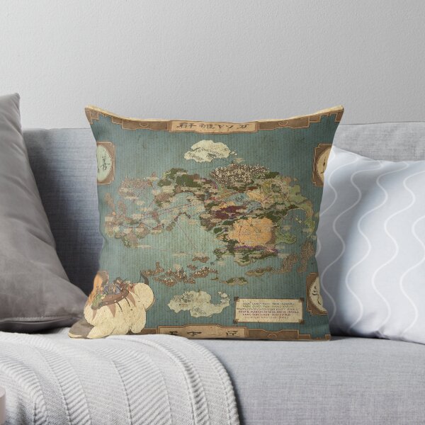 Avatar the Last Airbender Map Throw Pillow