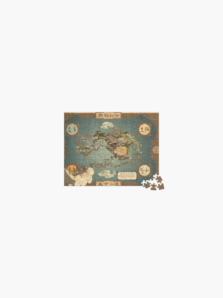 Thumbnail 1 of 2, Jigsaw Puzzle, Avatar the Last Airbender Map designed and sold by sanguinolent.