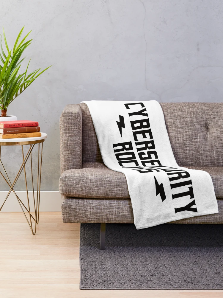 Thumbnail 2 of 6, Throw Blanket, Cybersecurity Rocks designed and sold by teesaurus.