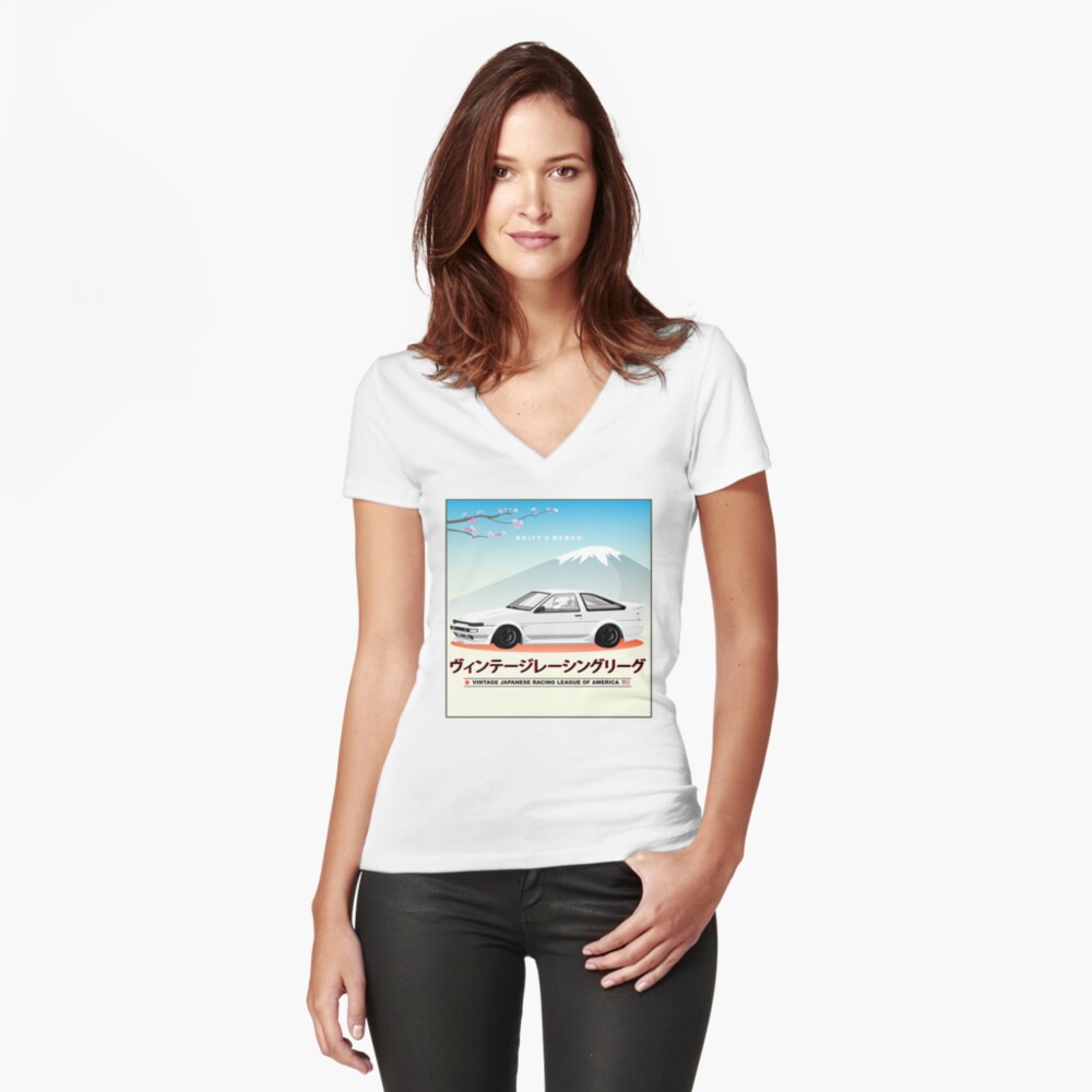 Item preview, Fitted V-Neck T-Shirt designed and sold by driftmerch.