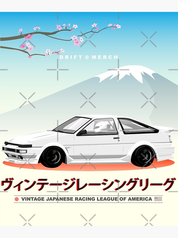Thumbnail 3 of 3, Poster, Vintage Japanese Racing League of America AE86 designed and sold by driftmerch.
