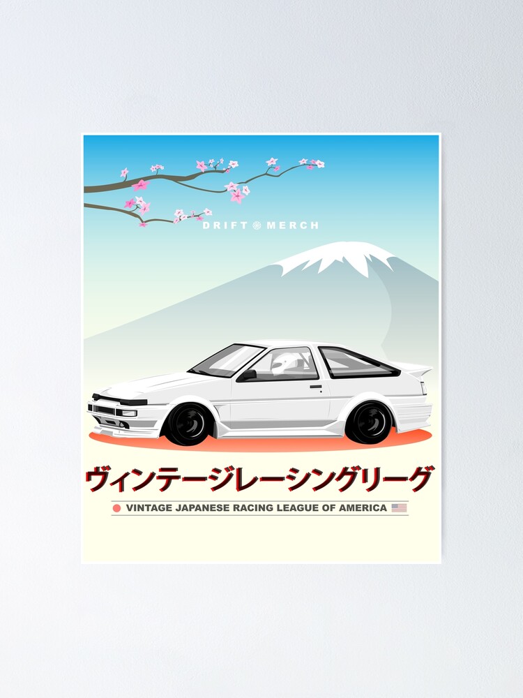 Thumbnail 1 of 3, Poster, Vintage Japanese Racing League of America AE86 designed and sold by driftmerch.