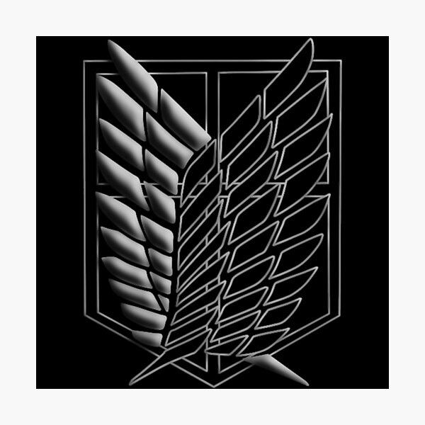Attack On Titan Wings Of Freedom Black And White Minimal Photographic Print For Sale By Sranabhat Redbubble