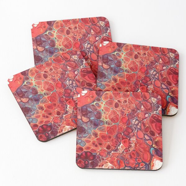 Item preview, Red Digitalised Abstract painting from acrylic pour designed and sold by Digibee.