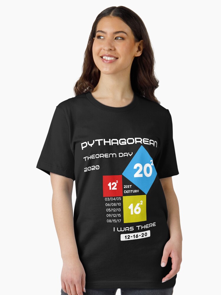 Thumbnail 2 of 7, Essential T-Shirt, Pythagorean Theorem Day 12-16-20 I Was There Math Humor designed and sold by ZEROXCOOL.
