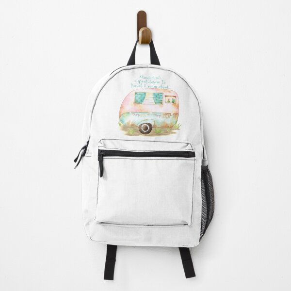 Item preview, Watercolor Retro Vintage Caravan Scene - for the wanderlust road trip enthusiast who loves to glamp. designed and sold by ReefCoast.
