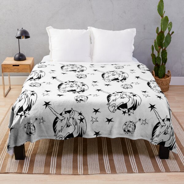 Item preview, christmas unicorn minimal black white gift designed and sold by badlydrawnbabe.