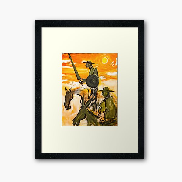 Caballo de pintura de cervantes - don quijote Lámina enmarcada