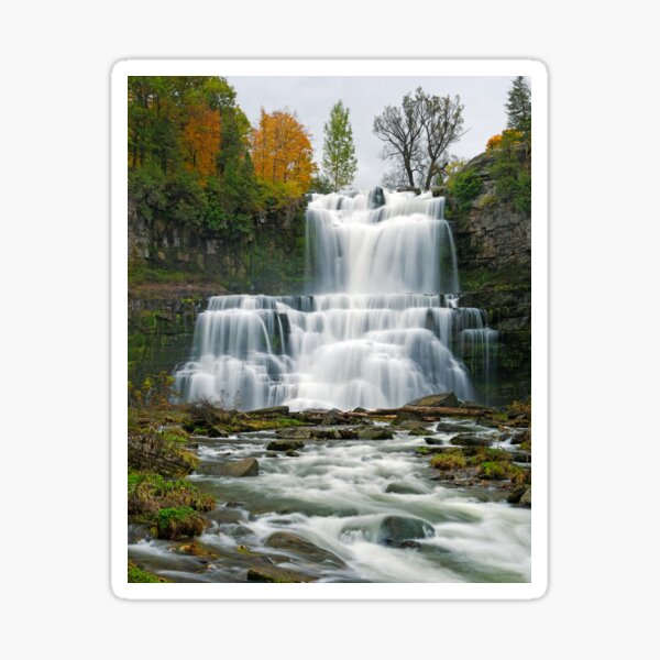 High Flow in Autumn - Chittenango Falls Sticker