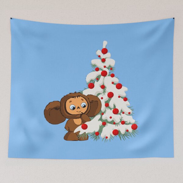 Item preview, Cheburashka & Christmas tree designed and sold by Elenia Design.