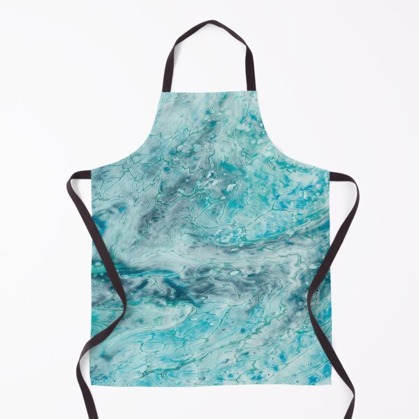 Item preview, Turquoise Abstract Paint Pour Art designed and sold by ironydesigns.