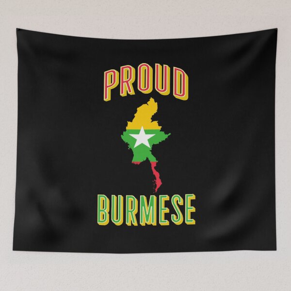 Item preview, Proud Burmese Myanmar Flag Country Outline Design designed and sold by JG0024.