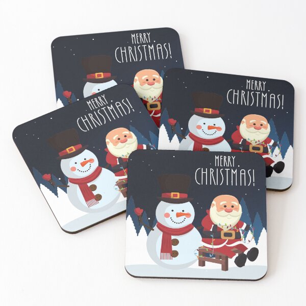 Item preview, Merry Christmas Snowman & Santa designed and sold by WoodburyLake.